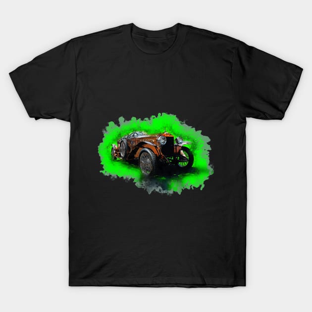 Gold Classic Car T-Shirt by XtremePacific